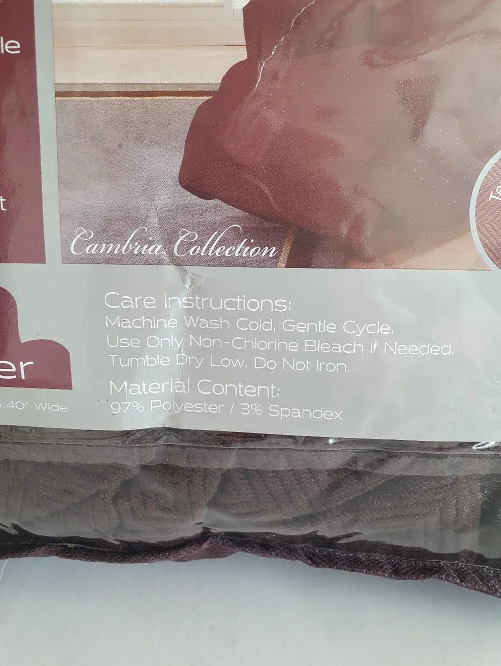 Cambria Collection One Piece Stretch Polyester Slip Cover Recliner Color Brown